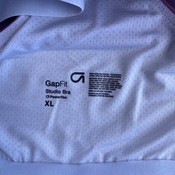 Gap Studio Long Line Sports Bra Pink / Purple Cross Back Straps Size XL NWT - Picture 7 of 8